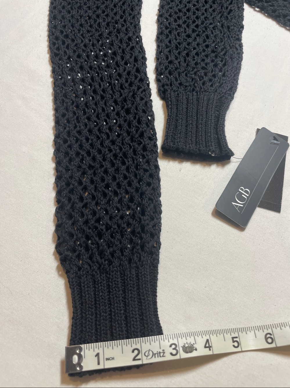 AGB Black Open-Weave Scoop Neck Sweater - Picture 9 of 10